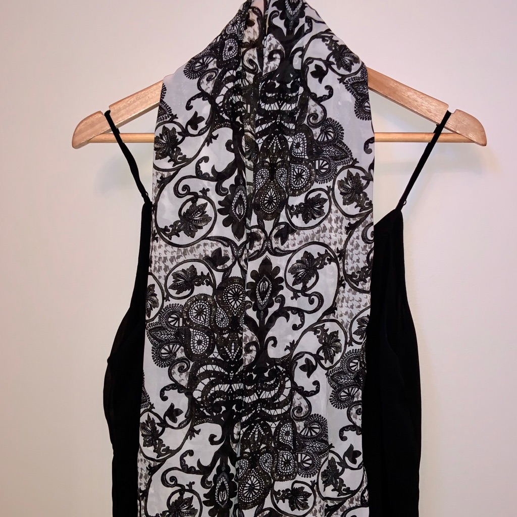 Black Patterned Scarf